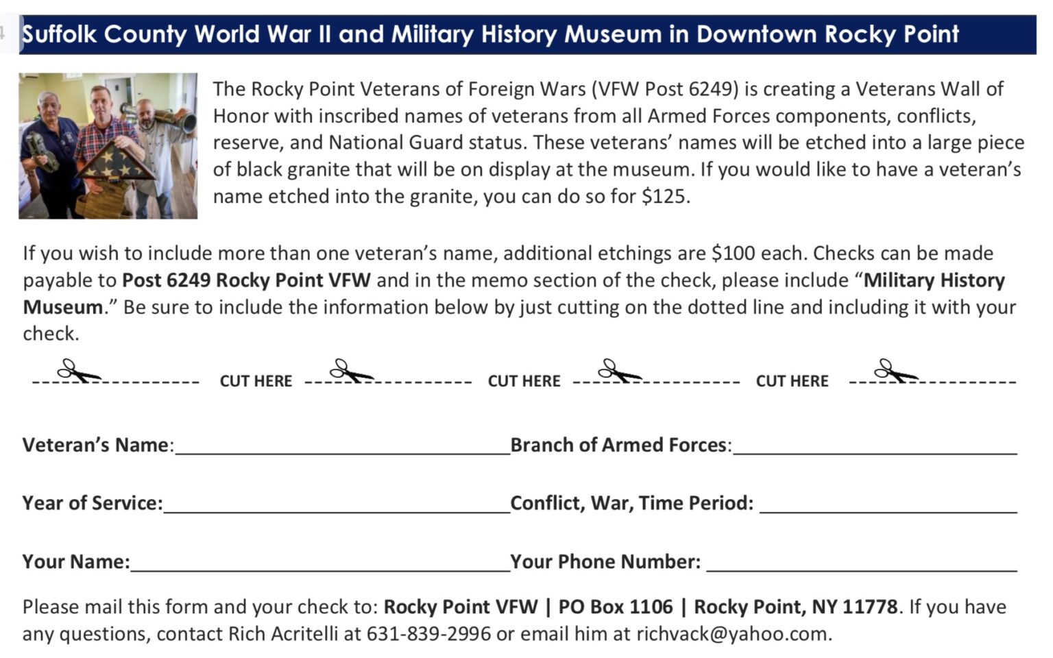 Rocky Point Historical Society 172 Hallock Landing Road — P.O. Box